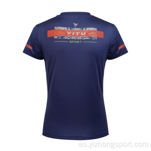 Camiseta de corte seco que absorbe la humedad azul marino